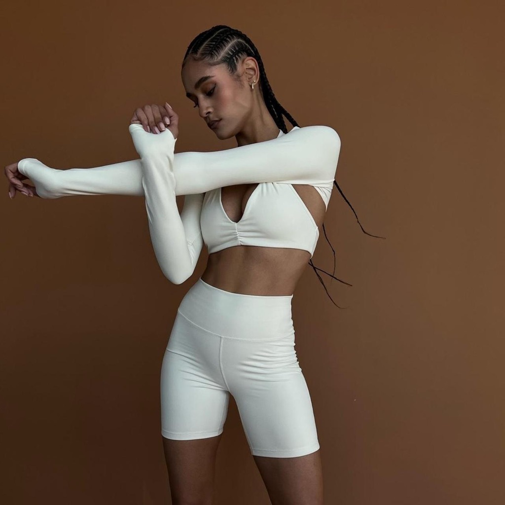 Weworewhat Bike Short Set - 3 Pieces - Cream